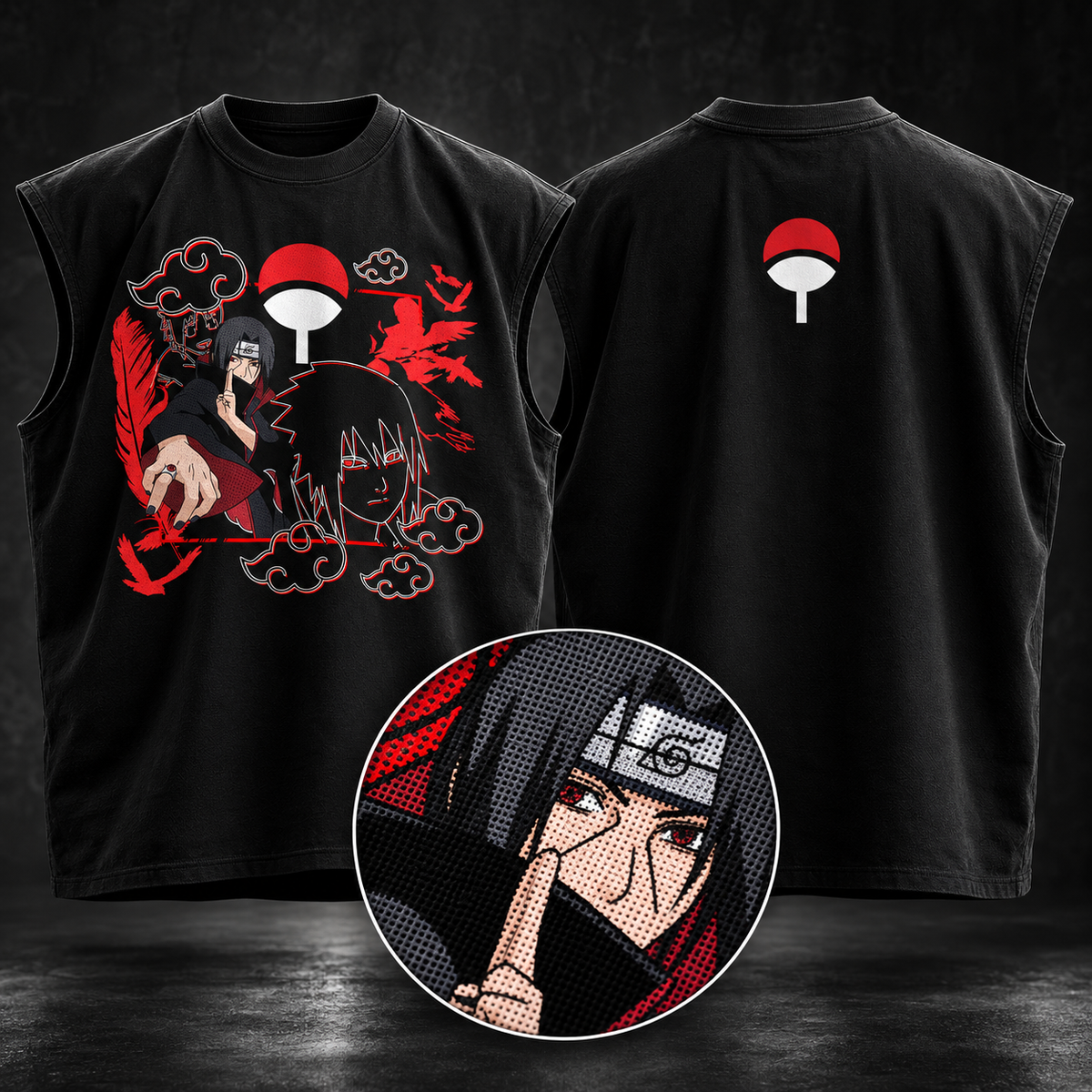 Dark Anime-Inspired Japanese Streetwear Muscle Tee
