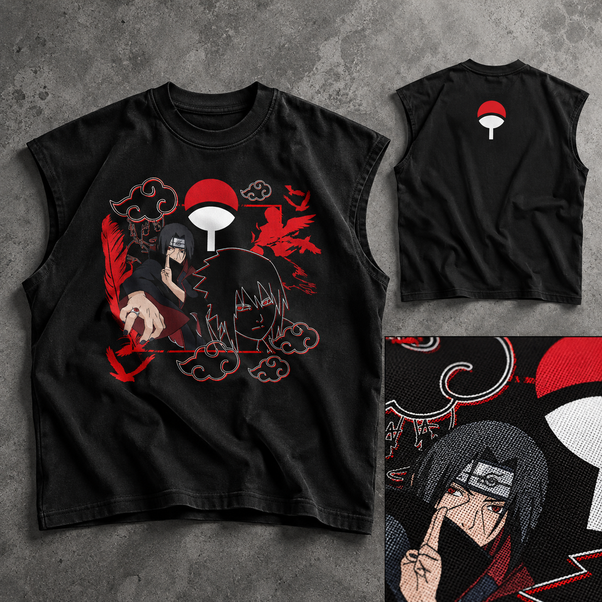 Dark Anime-Inspired Japanese Streetwear Muscle Tee