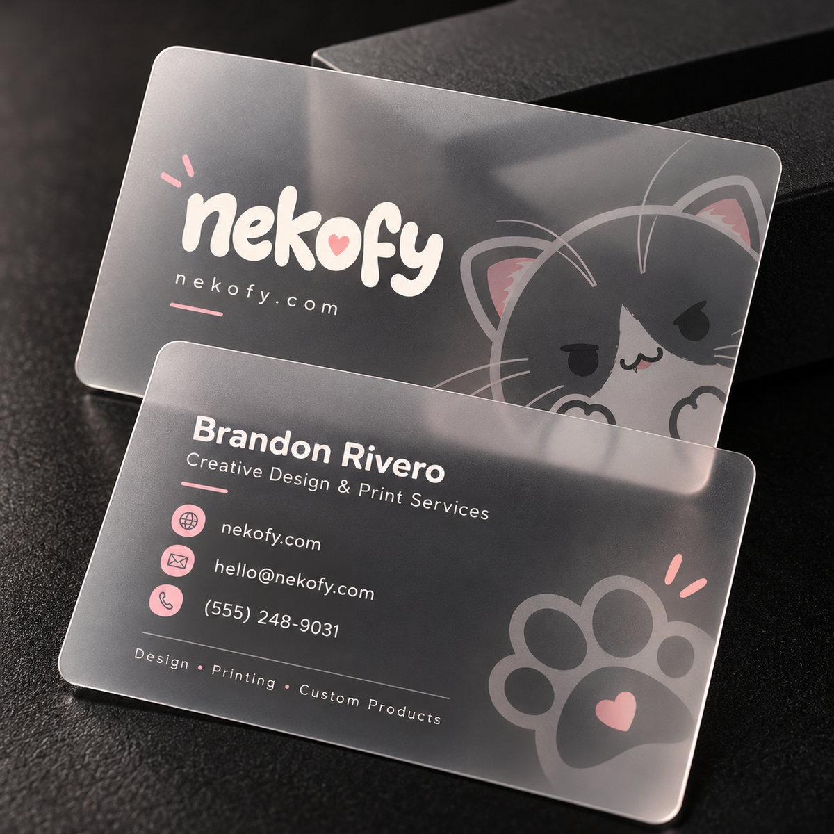 20PT Frosted Plastic Business Cards