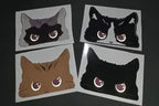 Reflective "Grumpy Peeker" Cat Vinyl Decal