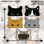 Reflective "Grumpy Peeker" Cat Vinyl Decal