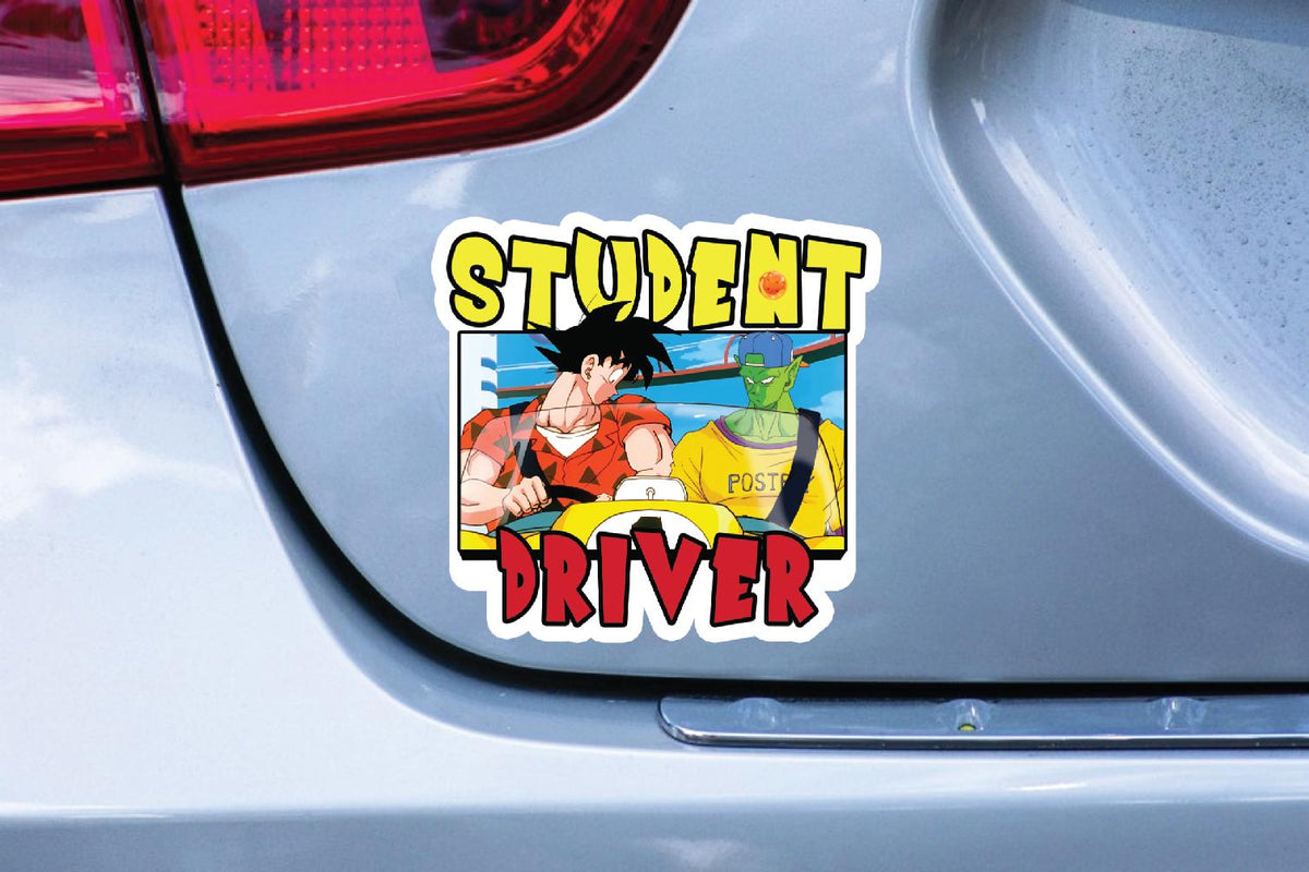 DBZ Student Driver Car Bumper Sticker | Laminated Waterproof Decal