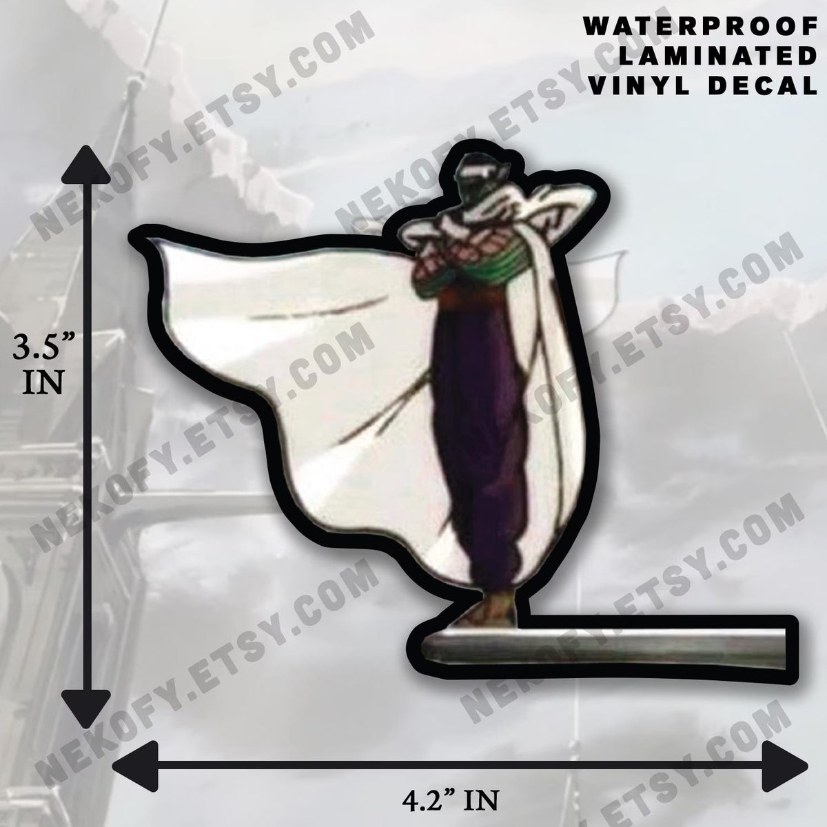 Piccolo Aura Farming Waterproof Car Decal | Funny Anime Sticker (Weather Resistant)