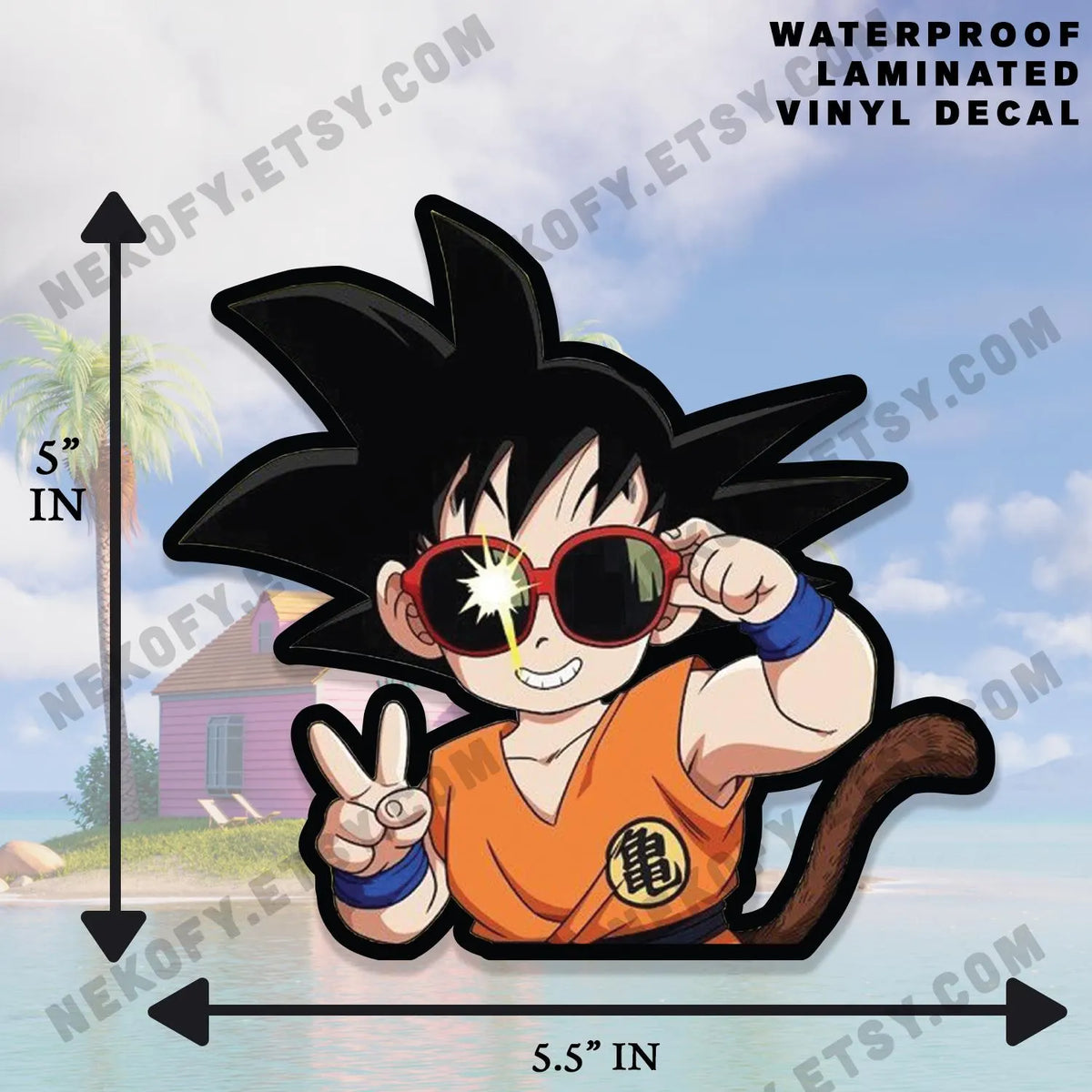 Goku Smiling Car Decal | Waterproof DBZ Sticker